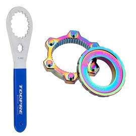 Ezweiji Brake Disc Centrelock, Bicycle Centre Lock Adapter to 6 Hole MTB Bicycle Fitting Adapter Disc Brake Boost Hub Spacer Bicycle Part, Includes Mounting Key (Bezels)