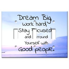 Art Plates 3 Gang Toggle Wall Plate - Good People