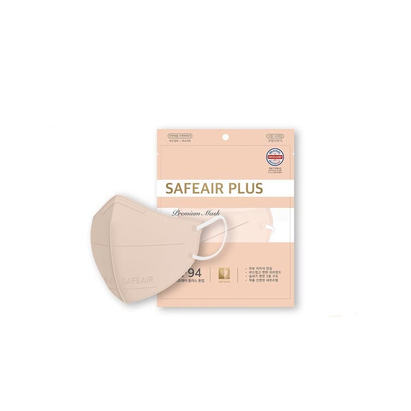 SAFEAIR Plus Toneup Mask KF94 40ea, Color:Modern Beige