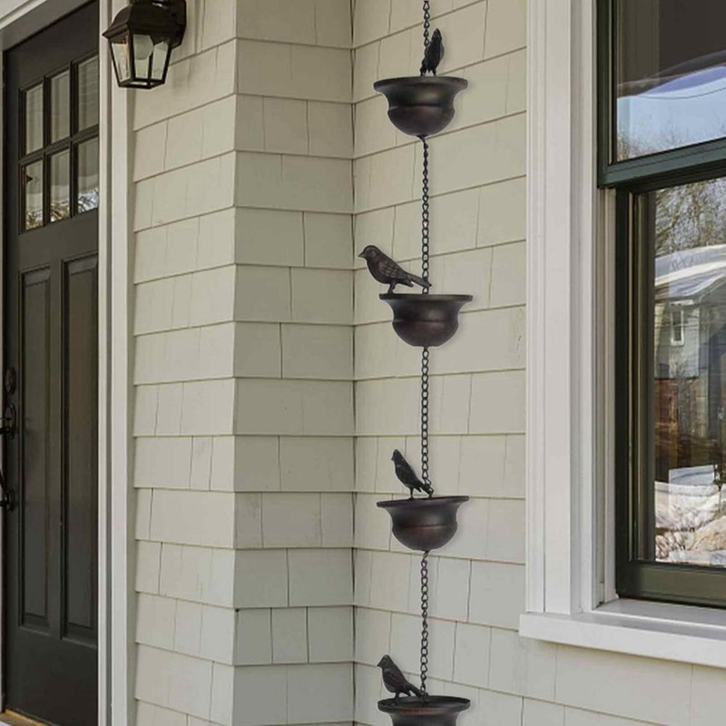 Elqater 1 Piece for Gutters Mobile Birds on Cups Rain