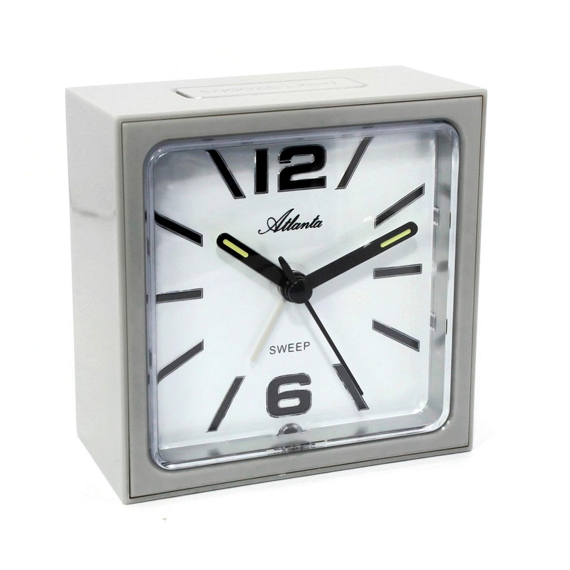 Atlanta Quartz alarm clock without ticking, creeping second, light, flashing