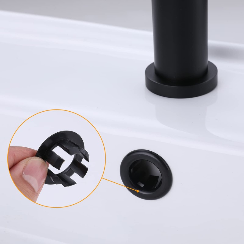 ARCORA 2 Pack Sink Overflow Ring Matte Black Bathroom Kitchen