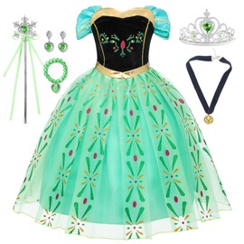 Girls Princess Dress Up Birthday Party Luxury Cosplay Costume Outfit with Accessories