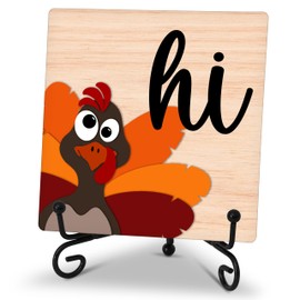 ZIIUFRN Fall Decor Hi Autumn Decor, Thanksgiving Decorations, Farmhouse Rustic Home Decor for Party Tabletop, Living Room Bathroom Kitchen Office Shelf Tiered Tray Decorations - A09