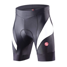 Eco-daily Men's Cycling Shorts Padded Bicycle Riding Half Pants Bike Biking Cycle Tights (Black-Black, XXXX-Large)