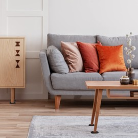 Super Sliders 3 1/2" x 6" Oval Reusable Furniture Sliders for Hard Surfaces - Effortless Moving and Surface Protection, Beige (4 Pack)