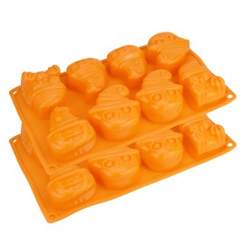 Motiv Backform aus Silikon - 29 x 17 x 4 cm, orange, lebensmittelecht, zum Backen von Keksen, Mini Kuchen u.v.m., Stückzahl:2 Stück