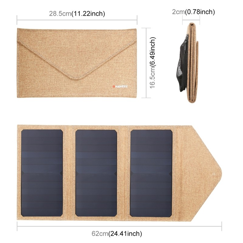 HAWEEL HWL2723 Foldable Solar Panel 21W Waterproof High Efficiency Portable