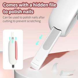 LUPAPA Cat Nail Clippers with Nail File，Adjustable Aperture Cat Nail Trimmer for Small Pets Claw Care Pet Grooming(Pink)