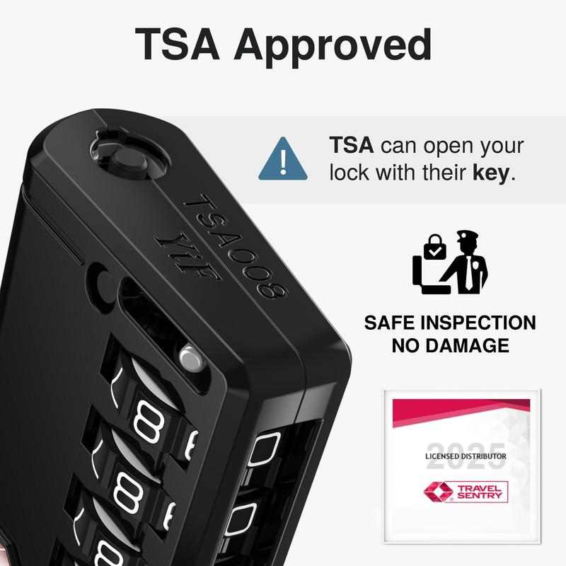 Puroma TSA Approved Luggage Travel Locks with Open Alert Indicator,