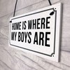 RED OCEAN HOME IS WHERE MY BOYS ARE Plaque Shabby