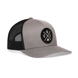 HAKA COL Trucker Hat, Colorado Hat for Men & Women, Adjustable Baseball Hat, Mesh Snapback, Sturdy Outdoor Black Golf Hat (Gray/Black)