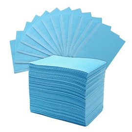 Disposable Dental Bibs 13"x18"（125Pack） - 3 Ply Waterproof Tattoo Bib Sheet for Patients - Dentist or Medical Tray Cover and Nail Table Cover Supplies (Blue)