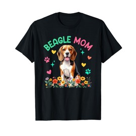 Beagle Mom Mother's Day Floral Cute Dog Owner Family Group T-Shirt