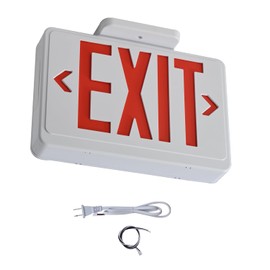 Apmeetlux Red LED Exit Sign,4Hours Plug in Cord Emergency Exit Light with Battery Backup for Business,Commerical Emergency Lighting Double Face UL 924 AC85-277V