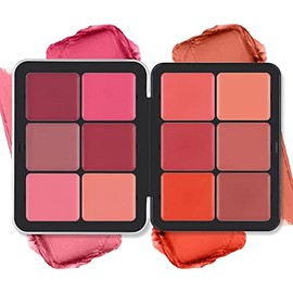 Paleta De Rubor De 12 Colores, Iluminador En Polvo, Maquillaje, Larga Duración, A Prueba De Manchas, Aspecto Natural, Fácil De Difuminar, Acabado