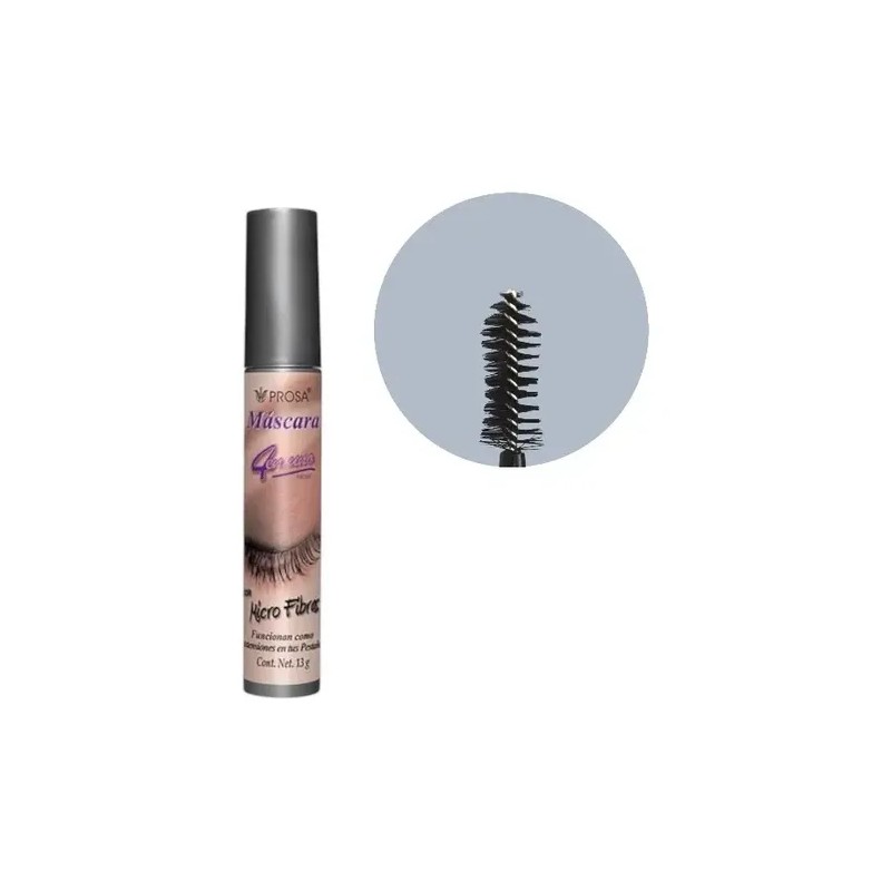 Rímel Prosa Mascara De Pestaña Micro Fibras Tapa Plata