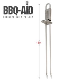 BBQ-Aid Premium Barbecue Skewers - Double Pronged, Quick Release Stainless Steel - Shish Kabob, Shrimp, Meat Chicken, Veggies & More (2 Pack)