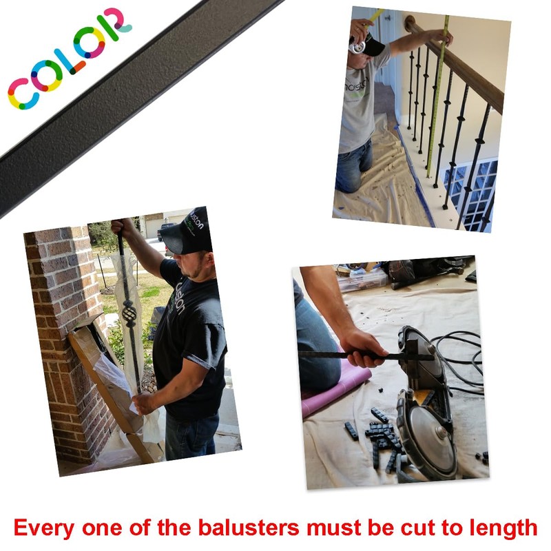 Affordable Stair Parts - Contemporary Two Ring Stair Iron Balusters