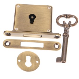 Angoily 1 Set Drawer Lock Cabinet Locks with Key Desk Locks for Drawers with Key File Cabinet Lock Vintage Lock Cabinet Door Lock Cabinet Lock with Key European Style Brass Retro Lock