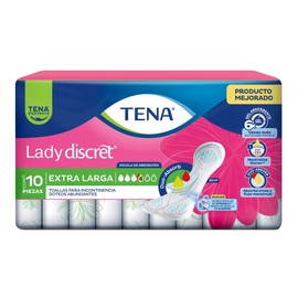 Tena Lady Discret Extra Larga, Toallas Para Incontinencia, 10 Piezas