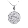 Sideways Crosses Round .925 Sterling Silver Celtic Trinity Knot Disc