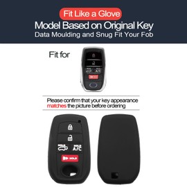 INFIPAR 2pcs Compatible with Toyota Key Fob Cover Case Key Chain for Toyota bZ4X RAV4 Sienna RAV4 Prime Subaru Solterra Key Fob Cover Protector Keyless Remote Holder Black