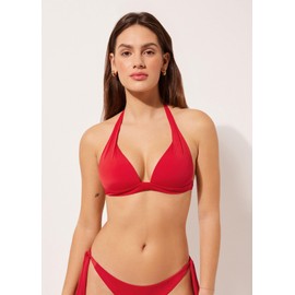 CALZEDONIA Woman's Graduated Padded Triangle Swimsuit Top Indonesia in Red, Size S