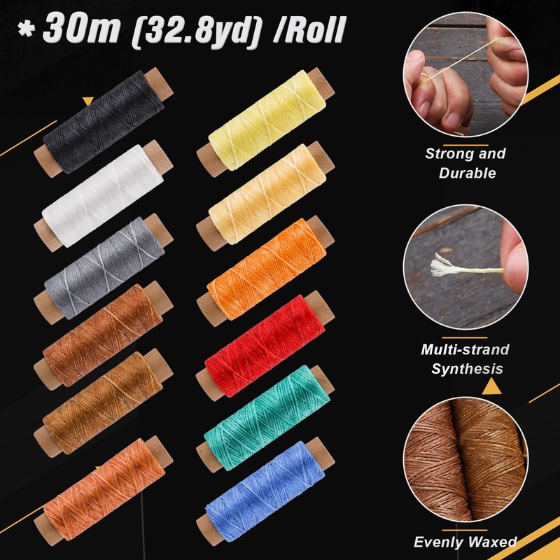 MORFEN 56Pcs Leather Stitching Punch Kit, Sewing Kit with 4mm
