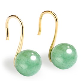 Hohe Ferse Form Jade Ohrstecker Ohrringe Grüne Jade Ohrringe Ohrstecker, 925 Sterling Silber Ohrringe Ohrstecker, Glücksbringer Ohrringe Handmade Ohrringe Geschenk für Geburtstag Jahrestag (Goldene)