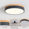 Yiisem Dimmable Wood LED Flush Mount Ceiling Light, 5CCT 2700K-6000K