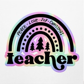 Holographic Decal Stickers of Teacher Rainbow Premium Waterproof Vinyl Decal Stickers for Laptop Phone Accessory Helmet Car Window Mug Tuber Cup Door Wall Decoration ANDVER3g8503aHO