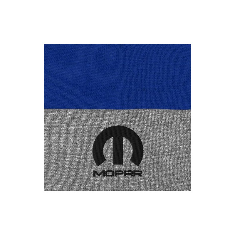 Mopar Logo Pom Pom Knit Beanie Hat Grey