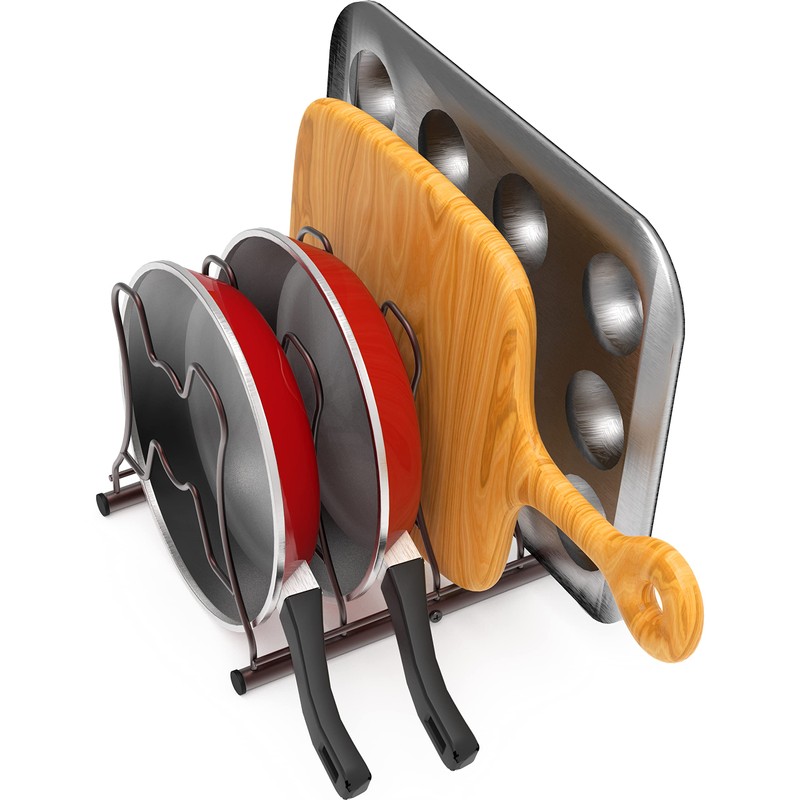 Simple Houseware Cabinet Pantry Pot and Pan Organizer Holder Rack,