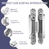 6" 2 pcs Hidden Hinges for Doors Invisible Hinges Concealed