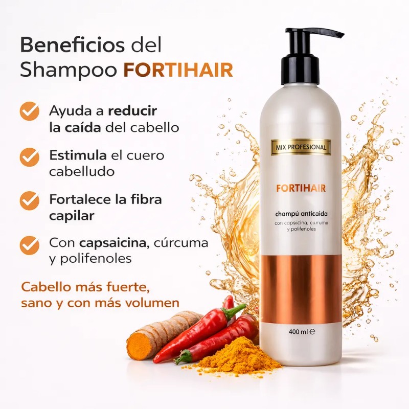 Shampoo Fortihair Mix Profesional Fortalecimiento 400 Ml