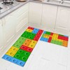 SDIZDIPK Kitchen Rugs and Mats Non Skid Washable，Colorful Bricks,Anti-Fatigue Floor