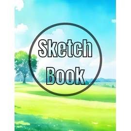 Sketch book green meadow: Premium green meadow view design cover page Sketchbook Blank Paper Pad 8.5" x 11" - 120 Pages Blank Paper Book For Drawing, ... Unlined Journal Soft Cover sketchbooks