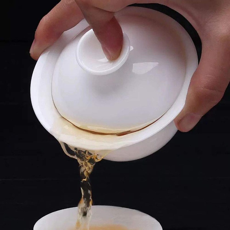 Gaiwan 100ml Cup White Porcelain Teacup Chinese Gongfu Tea Set