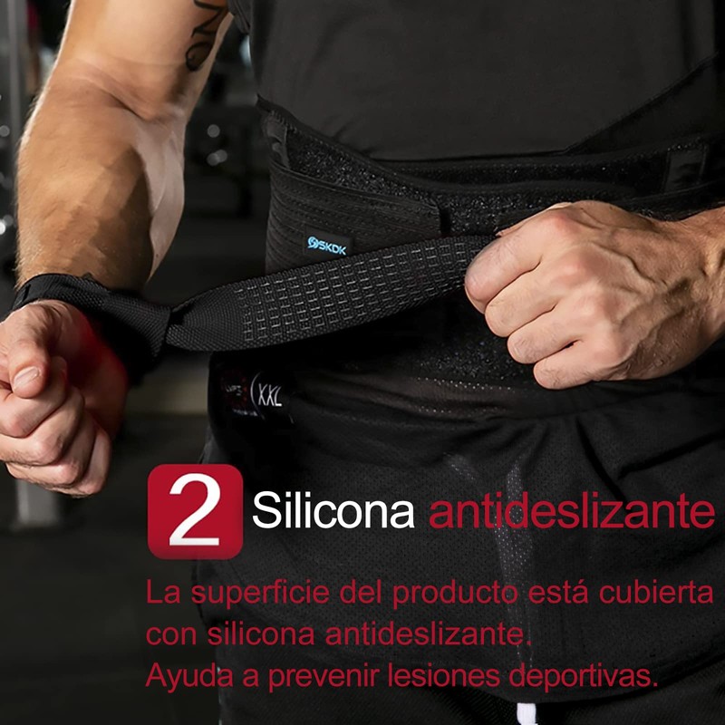 SKDK Correas de levantamiento de silicona antideslizante,Straps Para Gym, Levantamiento