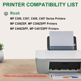 MP C406 MP C307 MP C407 MP C306 Toner Cartridge High Yield Set Replacement for Ricoh Lanier/Savin MPC306/406 MPC307 MPC407 Printer,842091 842092 842093 842094 Black Cyan Magenta Yellow Toner,4-Pack