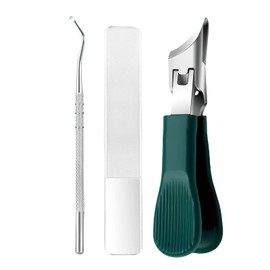 Adlerschnabel-Nagelknipser-Set für Fußnägel und Fingernägel mit abgeschrägter Form, Spritzschutz Design, inklusive Glasfeile und Nagelreiniger, 3Piece Set