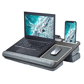 Laptop Lap Desk, Computer Lap Desks with Cushion Fits up to 17 inch Laptop, Designed Adjustable Triple Lap Pad, Storage Function & Wrist Rest, Home Office Lap Table for Adult Teen Student