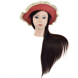 28" Synthetic Hair Styling Head Hairdressing Head with Free Clip
