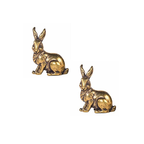 Acxico 1 Pair Brass Rabbit Figurine Small Rabbit Statue Ornament