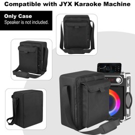 TXEsign Travel Carrying Protective Bag for JYX Karaoke Machine with Two Wireless Microphones, Karaoke Machine Carrier Holder Dust Case w Shoulder Strap Accessory Pocket for PA System