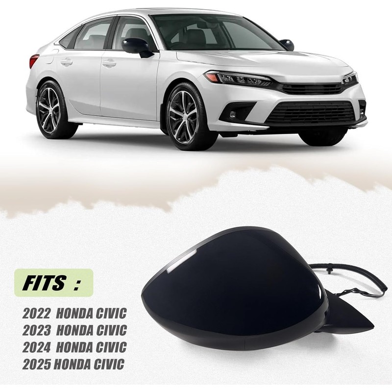 Lqito Right Passenger side Mirror Fits 2022-2025 HONDA CIVIC Sedan/Hatchback
