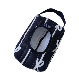 Perfeclan Wipes Dispenser Wet Wipe Pouch Reusable Portable with Bowknot Pattern Tissue Box Tissue Storage Bag for Hiking Travel Camping, Black