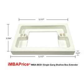 iMBAPrice IMBA-BES1 White 1-Gang Non-Metallic Shallow Surface Box 5/8-Inches Extender, 1-Pack