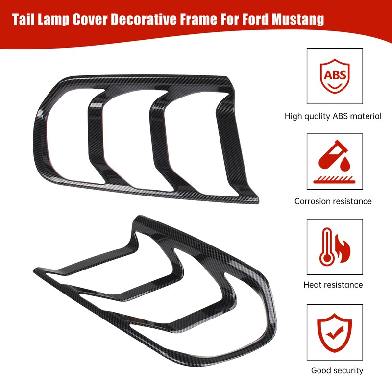 KAKABAS Tail Light Cover Trim Frame, Carbon Fiber Protective Frame